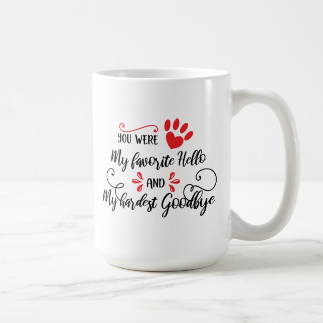 Pet's Name and Quote Memorial Coffee Mug (Right)