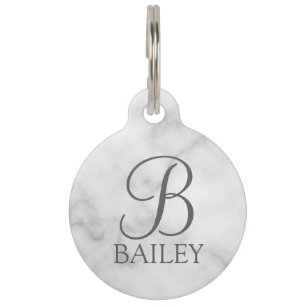 Pet's Name, Monogram with Owner's Contact QR code Pet ID Tag