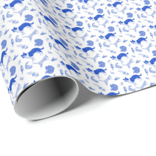 Pets on Parade (Blue) Wrapping Paper