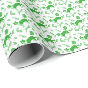 Pets on Parade (Green) Wrapping Paper