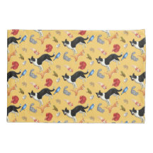 Pets on Parade Pillow Case (on Yellow)