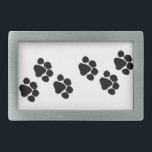 Pets Paw Prints Belt Buckle<br><div class="desc">Dogs cats and paw prints pets are family too</div>