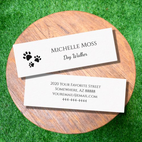 Pets Paw Prints Dog Walker Simple  Mini Business Card