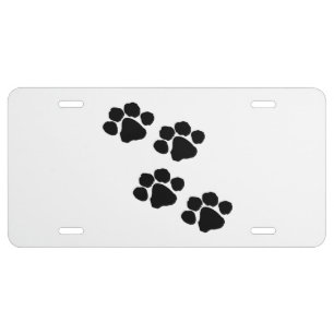Pets Paw Prints License Plate