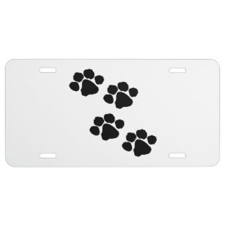 Pets Paw Prints License Plate