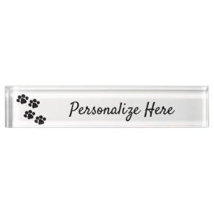 Pets Paw Prints Name Plate