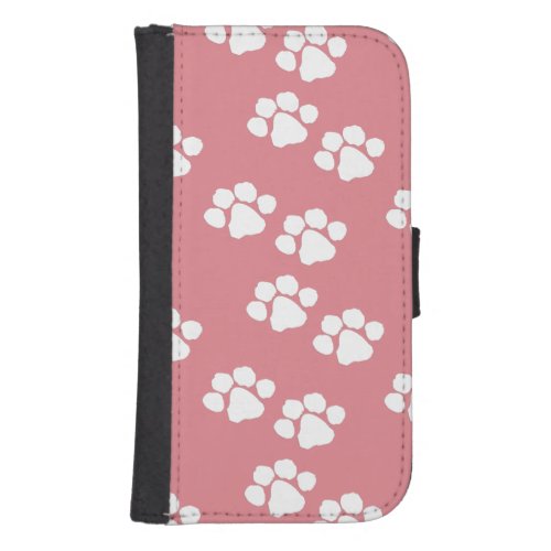 Pets Paw Prints Wallet Phone Case For Samsung Galaxy S4