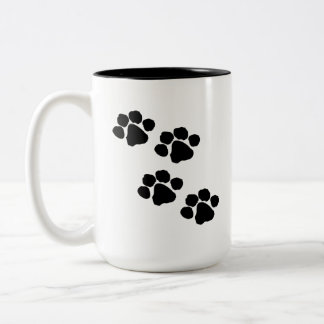 Pets Paw Prints Two-Tone Coffee Mug