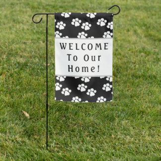Pets Paw Prints Welcome Garden Flag