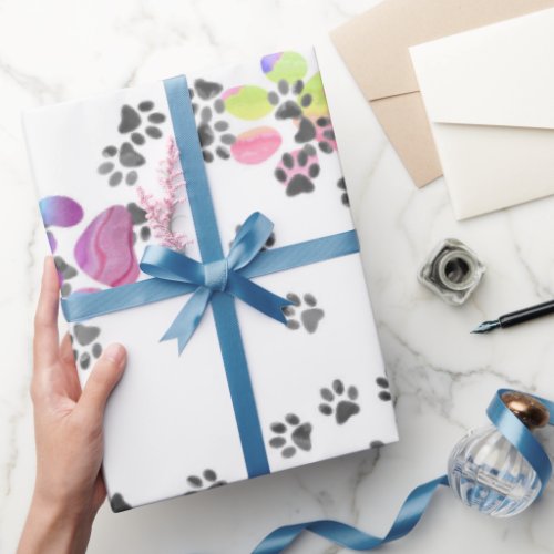Pets Pawprints Wrapping Paper