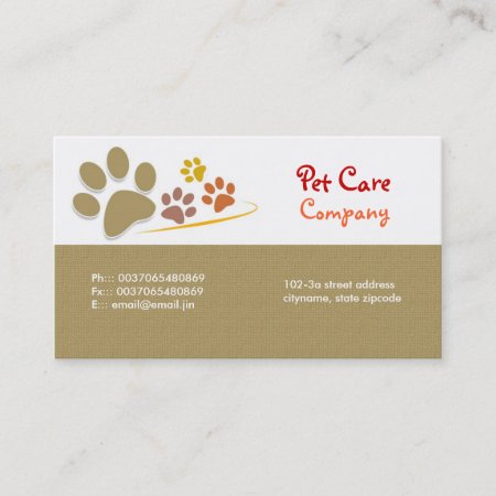 Pets Pet Care Business Card