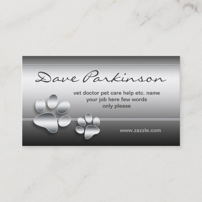 pets pet Care business card (Front)