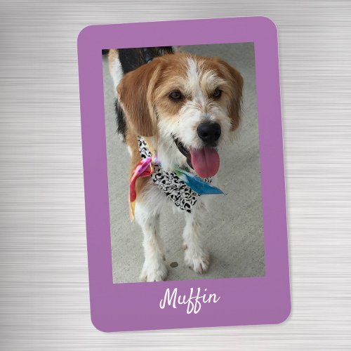 Pets Photo or Childs Photo  Name Lavender Magnet