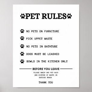 pets rules sign