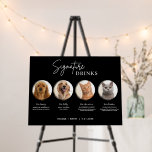 Pets Signature Drinks Sign Black Wedding Bar Sign<br><div class="desc">Include your fur babies in your wedding with this cute editable pet wedding signature drink sign that features a circle frame to feature your pet's picture along with your signature wedding drink and recipe.</div>