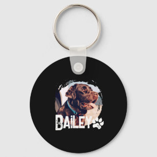 Pets Simple Modern Cool Nge Name And Photo Keychain