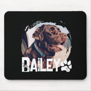 Pets Simple Modern Cool Nge Name And Photo Mouse Pad