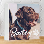 Pet's Simple Modern Cool Typography Name and Photo 3 Ring Binder<br><div class="desc">This simple and modern design is composed of modern simple playful script typography. Add custom pet photo.</div>