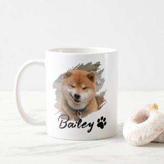 Pet's Simple Modern Cool Typography Name and Photo Coffee Mug