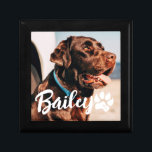 Pet's Simple Modern Cool Typography Name and Photo Gift Box<br><div class="desc">This simple and modern design is composed of modern simple playful script typography. Add custom pet photo.</div>