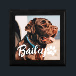 Pet's Simple Modern Cool Typography Name and Photo Gift Box<br><div class="desc">This simple and modern design is composed of modern simple playful script typography. Add custom pet photo.</div>