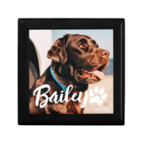 Pet's Simple Modern Cool Typography Name and Photo Gift Box
