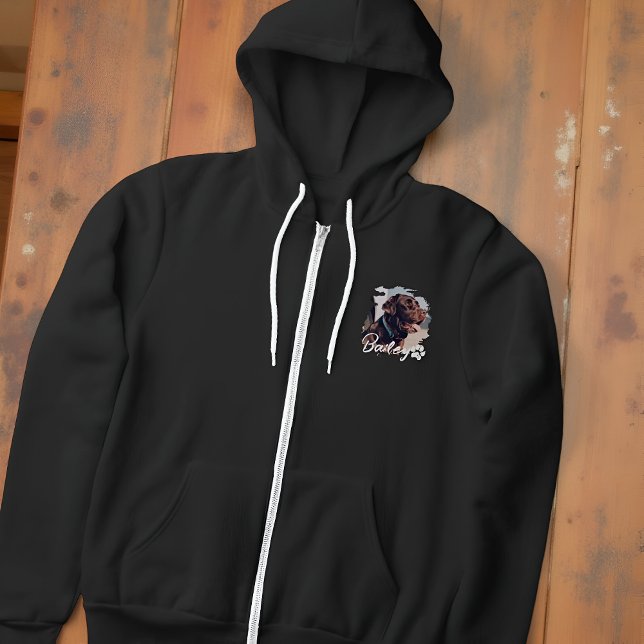 Pet's Simple Modern Cool Typography Name and Photo Hoodie (Creator Uploaded)