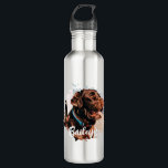 Pet's Simple Modern Cool Typography Name and Photo Stainless Steel Water Bottle<br><div class="desc">This simple and modern design is composed of modern simple playful script typography. Add custom pet photo.</div>