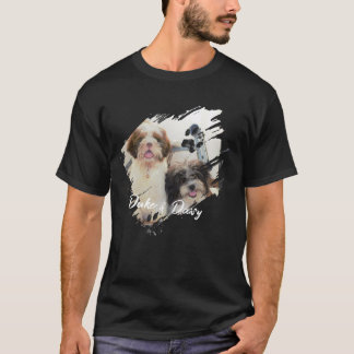 Pet's Simple Modern Cool Typography Name and Photo T-Shirt