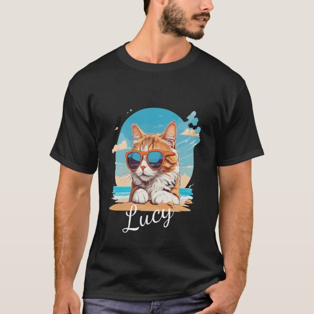 Pet's Simple Modern Cool Typography Name and Photo T-Shirt (Front)