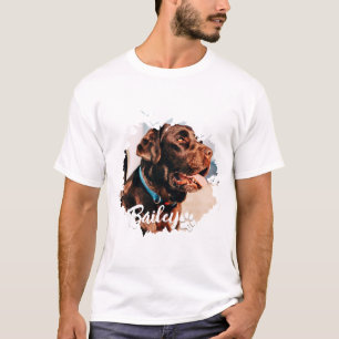 Pet's Simple Modern Cool Typography Name and Photo T-Shirt