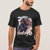Pet's Simple Modern Cool Typography Name and Photo T-Shirt (Front)