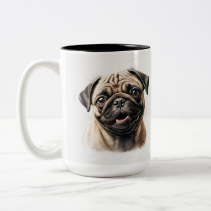 Pet's Simple Modern Cool Typography Name and Photo Two-Tone Coffee Mug