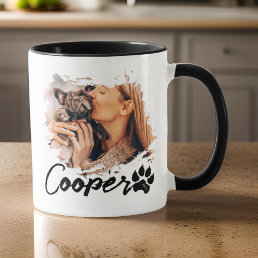 Pet&#39;s Simple Modern Cool Typography Name Two Photo Mug