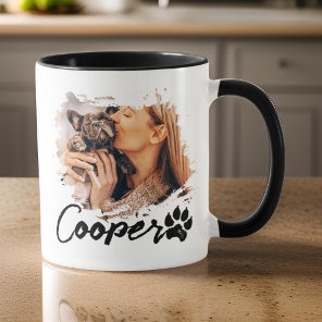 Pet's Simple Modern Cool Typography Name Two Photo Mug