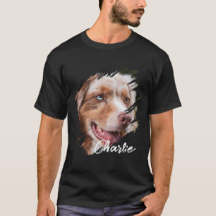 Pet's Simple Modern custom Name and photo  T-Shirt
