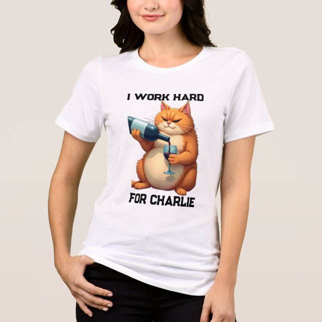 Pet's Simple Modern Funny Cat Name and Photo Tri-Blend Shirt (Front)