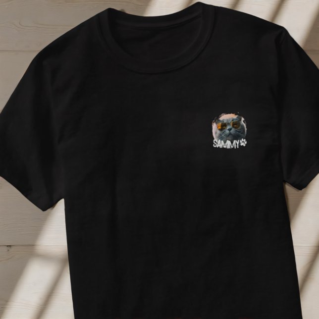Pet's Simple Modern Grunge Cool Name and Photo T-Shirt (Creator Uploaded)