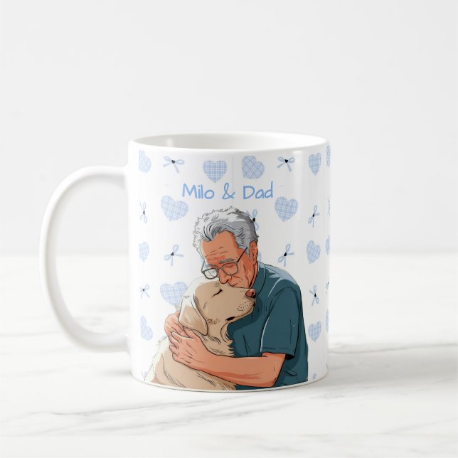Pet's Simple Modern Name and Photo Coffee Mug (Left)