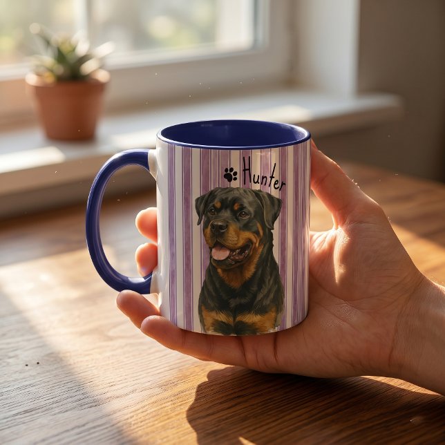 Pet's Simple Modern Name and Photo Mug (Creator Uploaded)