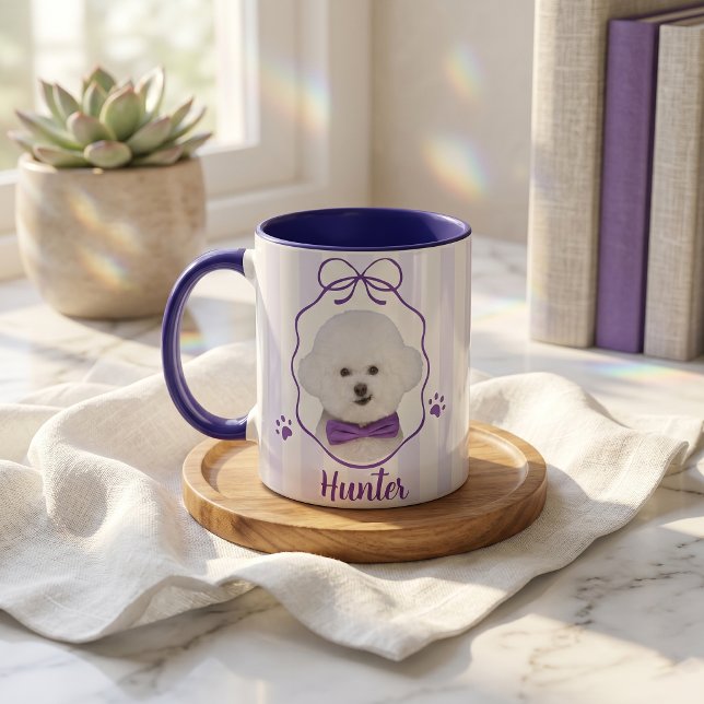 Pet's Simple Modern Name and Photo Mug (Creator Uploaded)