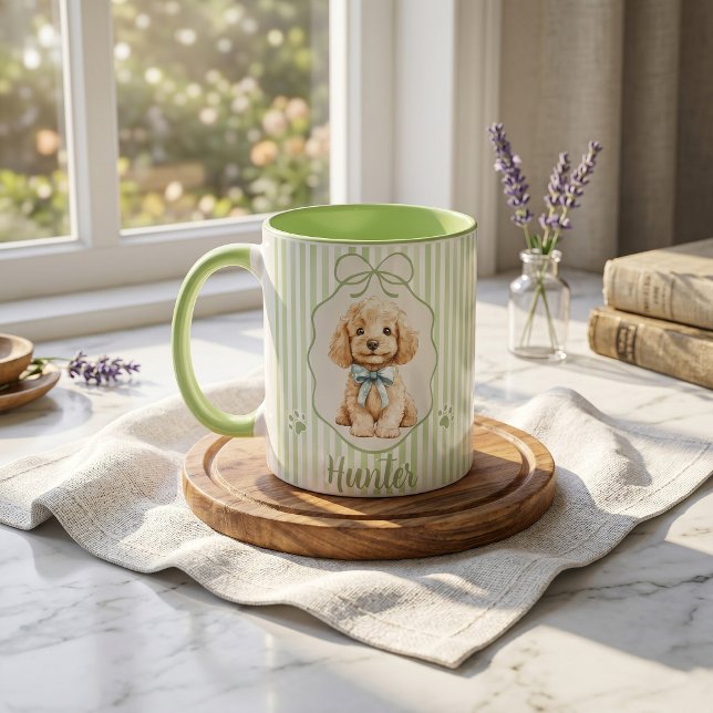 Pet's Simple Modern Name and Photo Mug (Creator Uploaded)