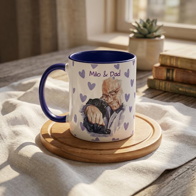 Pet's Simple Modern Name and Photo Mug (Creator Uploaded)