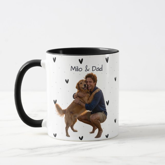 Pet's Simple Modern Name and Photo Mug (Left)