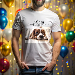 Pet&#39;s Simple Modern Name and Photo T-Shirt