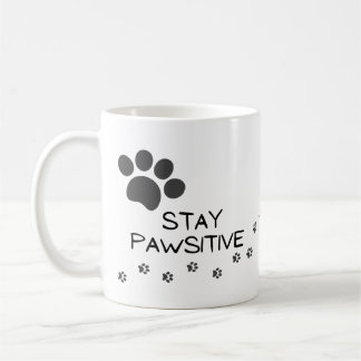 Pets Stay Pawsitive Paw Print Coffee Mug