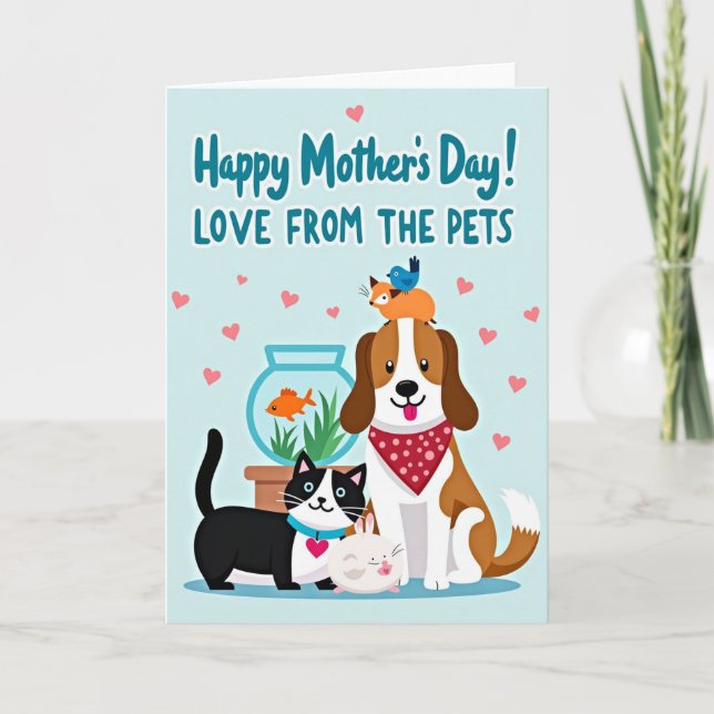 Pets Sweet Mothers Day Love Card (Front)