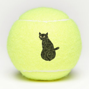 Pets Tennis Balls with Black Cat