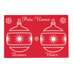 pets water and dinner christmas placemat