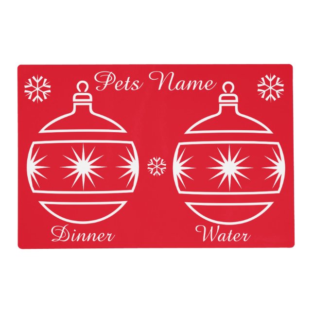 pets water and dinner christmas placemat (Front)